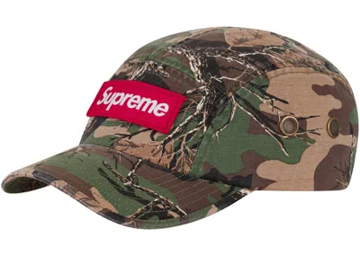 Pre-owned Supreme Military Camp Cap (fw22) In Branch Olive Camo