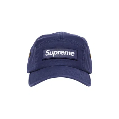 Pre-owned Supreme Military Camp Cap 'light Navy' In Blue
