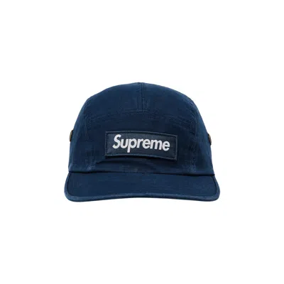 Pre-owned Supreme Military Camp Cap 'navy' In Blue