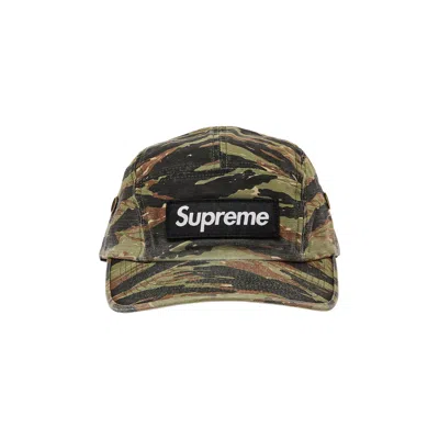 Pre-owned Supreme Military Camp Cap 'olive Tiger Camo' In Green