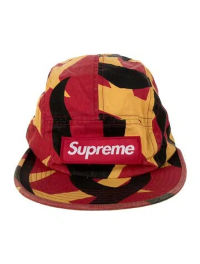 Pre-owned Supreme Military Camp Cap In Red/yellow