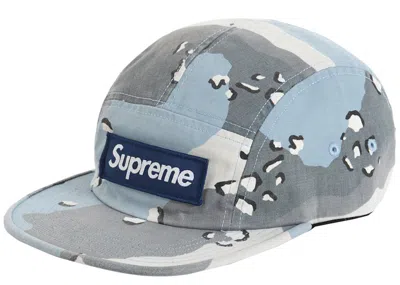 Pre-owned Supreme Military Camp Cap (ss20) In Blue Chocolate Chip Camo