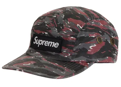 Pre-owned Supreme Military Camp Cap (ss24) In Red Tiger Camo
