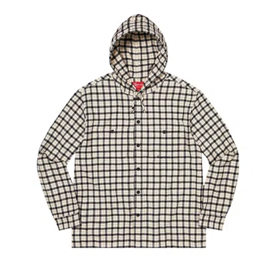 Pre-owned Supreme Mini Plaid Hooded Shirt 'white'