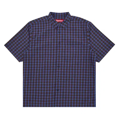 Pre-owned Supreme Mini Plaid Short-sleeve Shirt 'blue' | Men's Size M