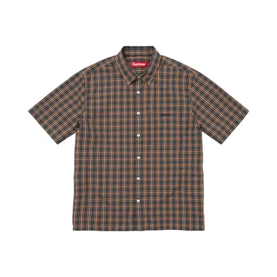 Pre-owned Supreme Mini Plaid Short-sleeve Shirt 'navy' | Blue | Men's Size S