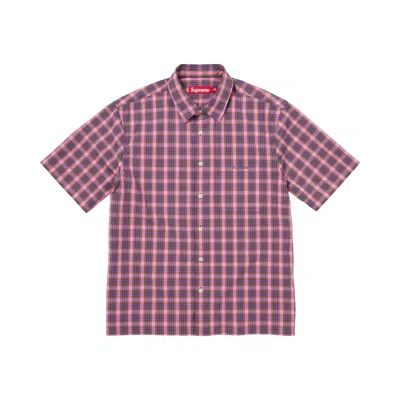 Pre-owned Supreme Mini Plaid Short-sleeve Shirt 'purple' | Men's Size Xl