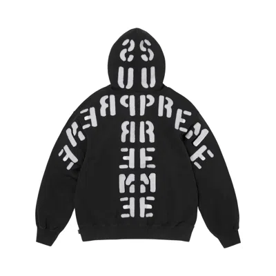 Pre-owned Supreme Mirrored Appliqué Hooded Sweatshirt 'black' | Men's Size Xxl