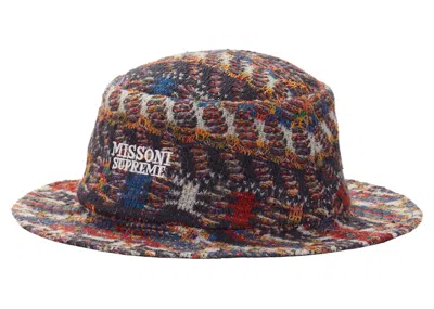 Pre-owned Supreme Missoni Crusher Hat In Navy Blue
