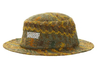 Pre-owned Supreme Missoni Crusher Hat In Olive In Green