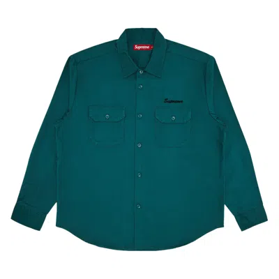 Pre-owned Supreme Mister Cartoon Work Shirt 'work Green'