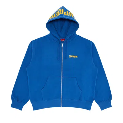 Pre-owned Supreme Mister Cartoon Zip Up Hooded Sweatshirt 'washed Royal' | Blue | Men's Size Xl