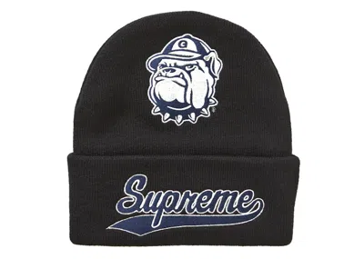 Pre-owned Supreme Mitchell & Ness Ncaa Beanie In Black