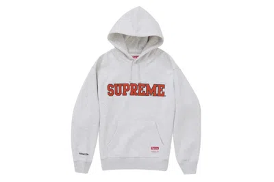 Pre-owned Supreme Mitchell & Ness Ncaa Hooded Sweatshirt Ash Grey