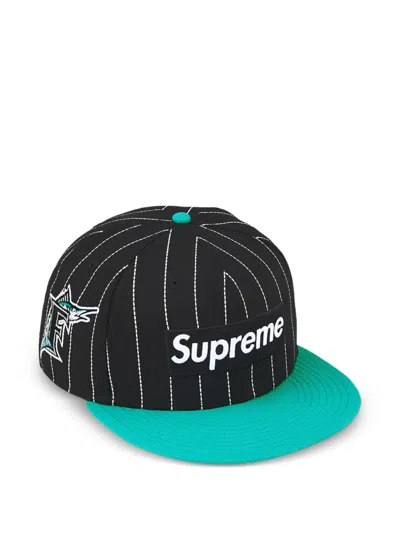 Supreme Mlb Teams Box Logo Striped Cap In Blue
