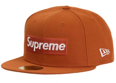 Pre-owned Supreme Mlb Teams Detroit Box Logo New Era 59fifty Fitted Cap In Burnt Orange