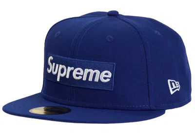Pre-owned Supreme Mlb Teams Los Angeles Box Logo New Era 59fifty Fitted Cap In Dark Royal