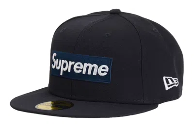 Pre-owned Supreme Mlb Teams New York Box Logo New Era 59fifty Fitted Cap Navy