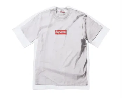 Pre-owned Supreme Mm6 Maison Margiela Box Logo Tee S In Hand In White