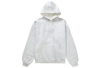 Pre-owned Supreme Mm6 Maison Margiela Foil Box Logo Hooded Sweatshirt White