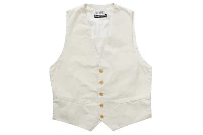 Pre-owned Supreme Mm6 Maison Margiela Washed Cotton Suit Vest Cream