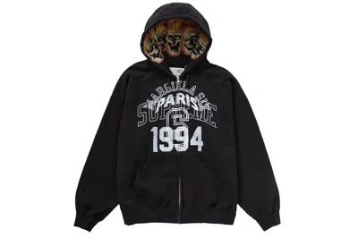 Pre-owned Supreme Mm6 Maison Margiela Zip Up Hooded Sweatshirt Black