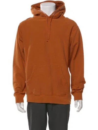 Pre-owned Supreme Mock Neck Long Sleeve Hoodie In Orange