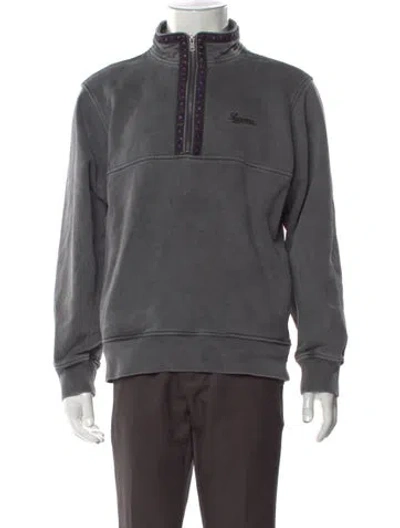 Pre-owned Supreme Mock Neck Long Sleeve Sweatshirt In Gray