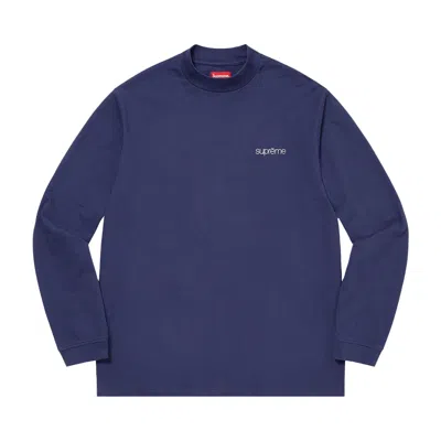 Pre-owned Supreme Mock Neck Long-sleeve Top 'dark Navy' | Blue | Men's Size M
