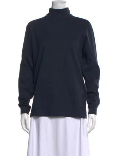 Pre-owned Supreme Mock Neck Long Sleeve T-shirt In Blue