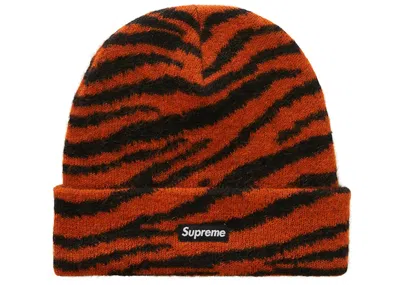 Pre-owned Supreme Mohair Beanie (fw20) In Tiger Stripe In Brown