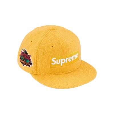 Pre-owned Supreme Mohair Box Logo New Era 'dark Yellow' | Men's Size 7.625