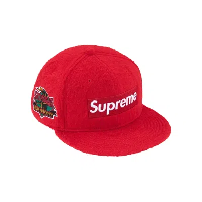 Pre-owned Supreme Mohair Box Logo New Era 'red' | Men's Size 7.5