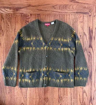Pre-owned Supreme Mohair Cardigan In Green