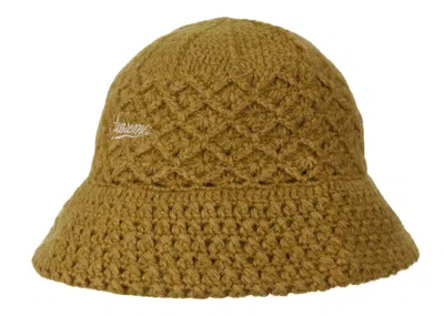 Pre-owned Supreme Mohair Crochet Crusher Hat In Acid Green