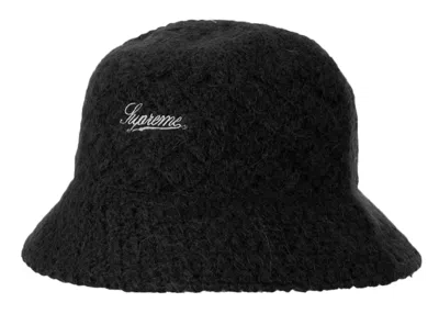 Pre-owned Supreme Mohair Crochet Crusher Hat In Black