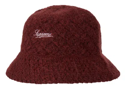 Pre-owned Supreme Mohair Crochet Crusher Hat In Dark Red