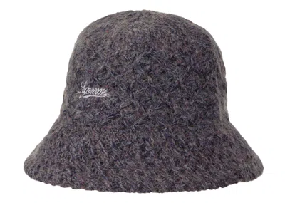 Pre-owned Supreme Mohair Crochet Crusher Hat In Navy Blue Melange