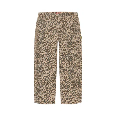 Pre-owned Supreme Moleskin Double Knee Painter Pant 'leopard' | Tan | Men's Size 32