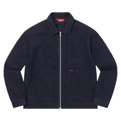 Pre-owned Supreme Moleskin Work Jacket 'navy' | Blue | Men's Size L