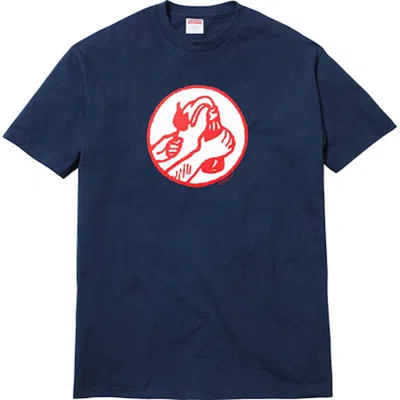 Pre-owned Supreme Molotov Tee Shirt In Navy Blue