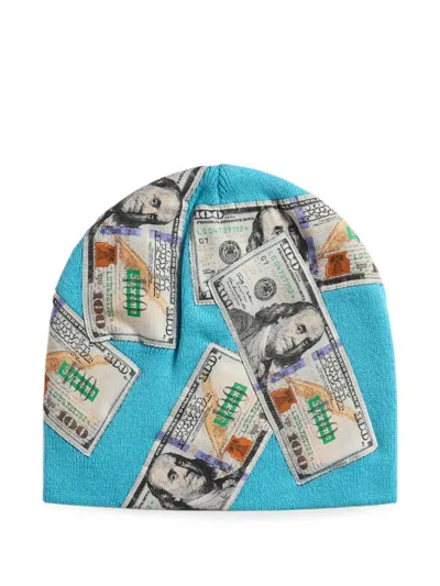 Supreme Money Beanie Hat In Blue