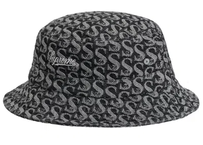 Pre-owned Supreme Monogram Denim Crusher Hat In Black