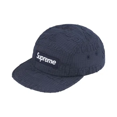 Pre-owned Supreme Monogram Gingham Camp Cap 'navy' | Blue | Men's Size 7.5