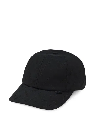 Supreme Monogram Jacquard 6-panel Cap In Black