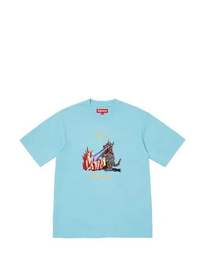 Supreme Monster Embroidered T-shirt In Blue
