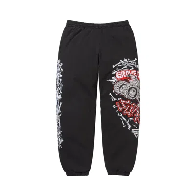 Pre-owned Supreme Monster Jam Grave Digger Bones Sweatpant 'black' | Men's Size L