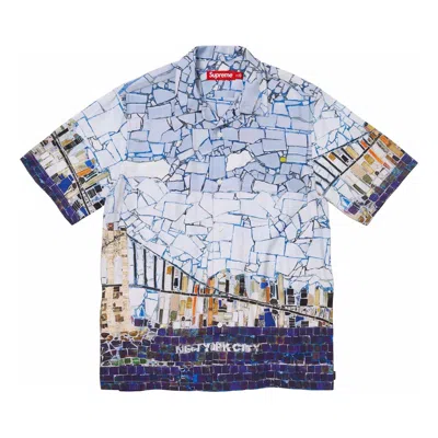 Supreme Mosaic S/s Shirt 'multi-color' In Blue