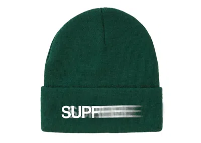 Pre-owned Supreme Motion Logo Beanie In Green