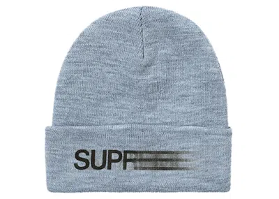Pre-owned Supreme Motion Logo Beanie In Heather Grey In Gray